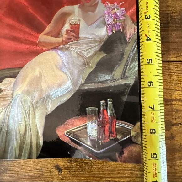 Coca Cola Pin Up Girl Print Metallic Photo Finish 1936 Ad Retro Art - Picture 4 of 7